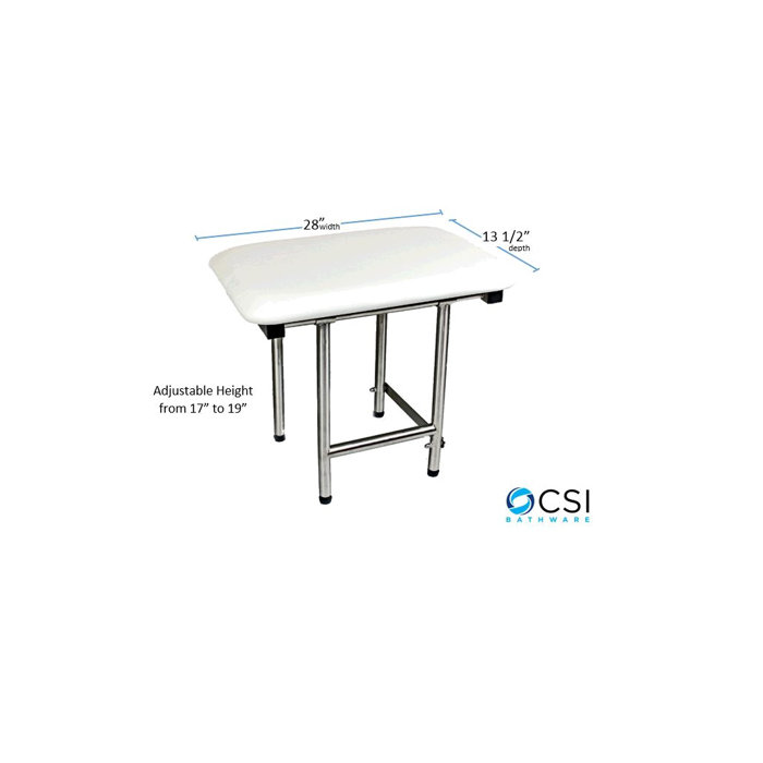 CSI Bathware Folding Padded Shower Seat with Swing Down Legs Wayfair